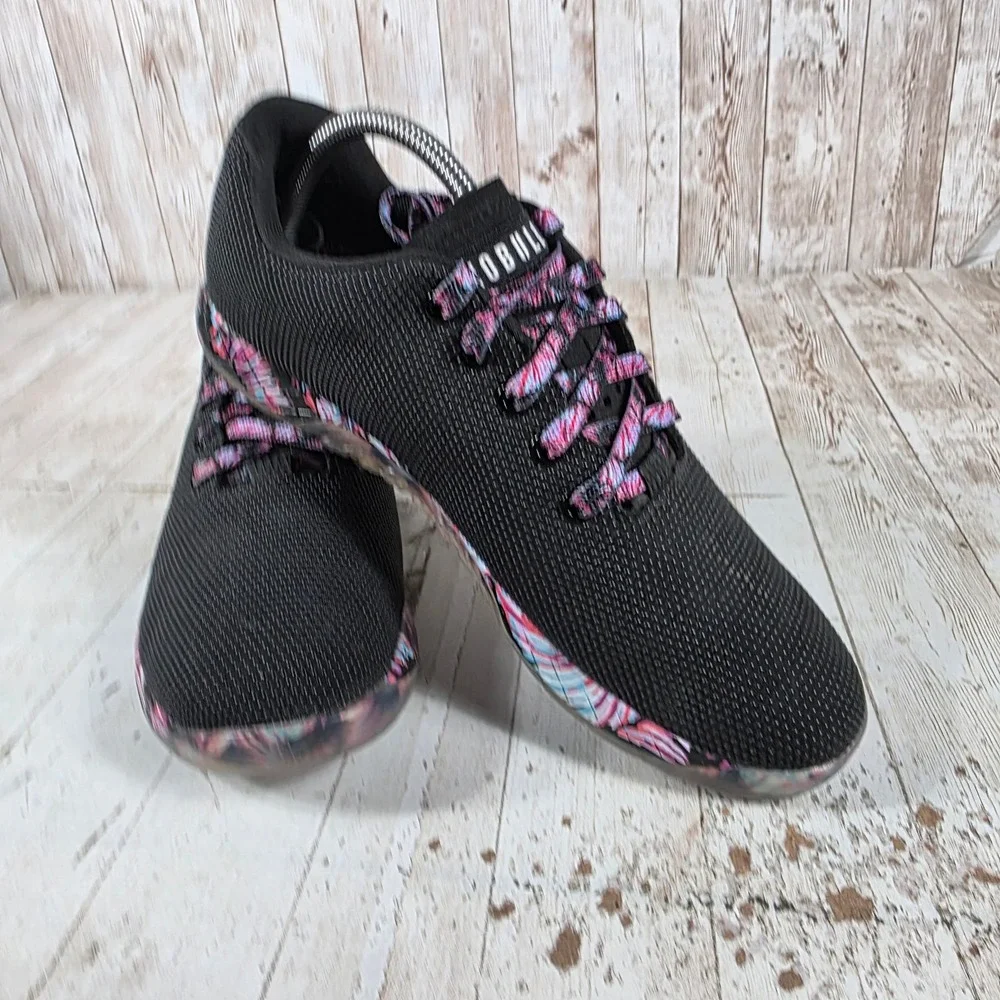 NOBULL Black Tropical SuperFabric Trainer Sneakers Womens 10 Mens 8.5